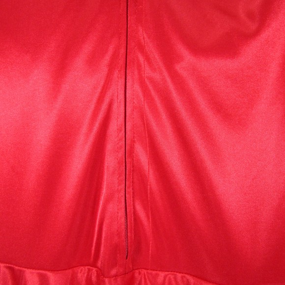Near Vintage Blondie Nites Red Satin Strapless Cocktail Dress - 9 - Picture 5 of 7